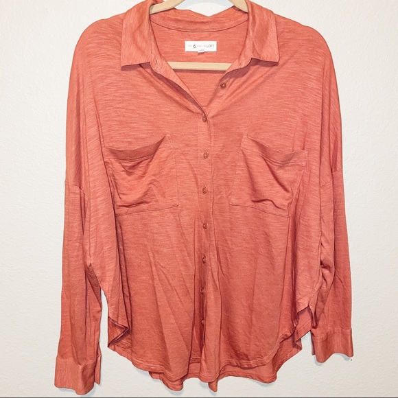 Lou & Grey Tops - Lou & Grey Rust Button Down Top